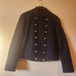 US Senior Officer Shell Jacket Double Breasted Navy Blue Wool Size 44S EUC
